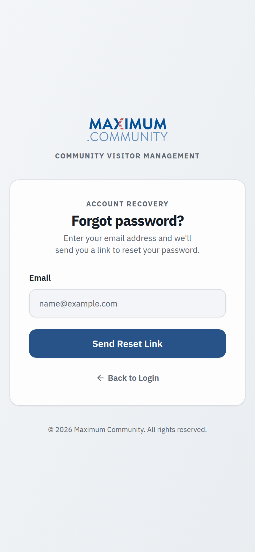 The Forgot password screen asking for your email